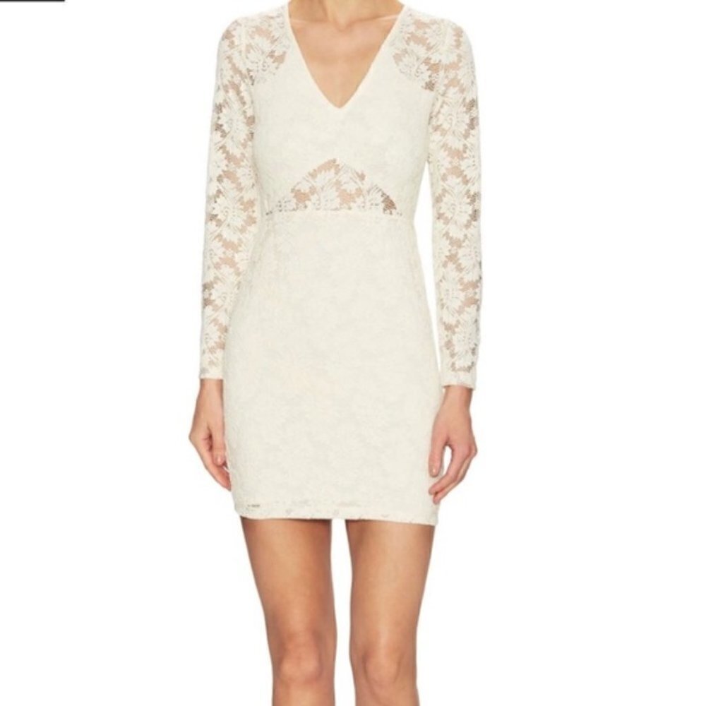 Nightcap x Carisa Rene Dress Deep V Cutout in Ivory Sz 1 / XS NWT